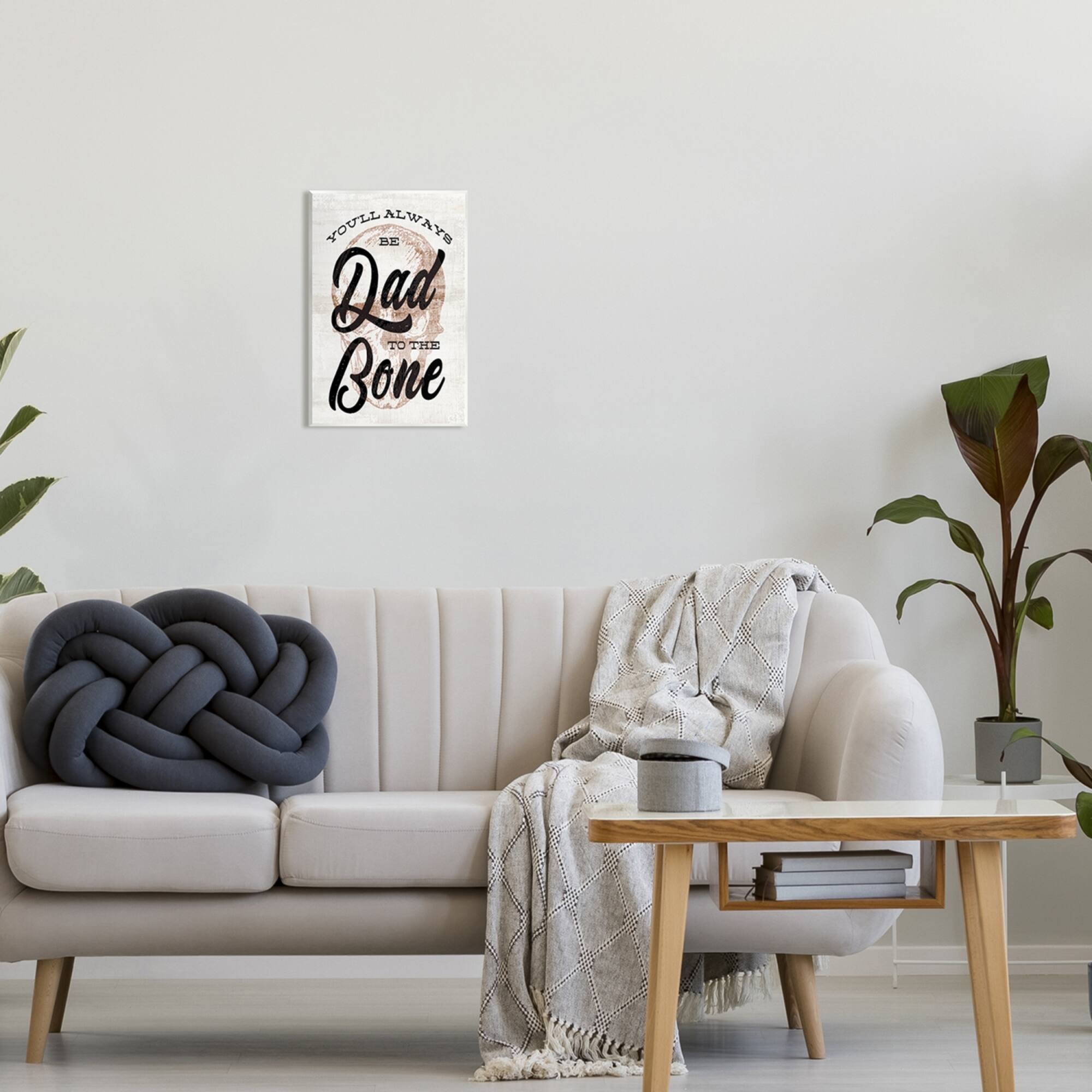 Stupell Industries Dad To The Bone Punny Skull Phrase Wall Plaque Art